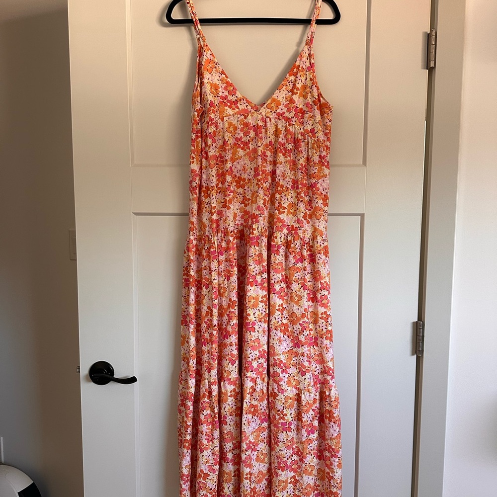 Floral V-Neck Maxi Dress - Multicolor